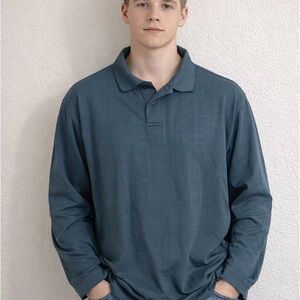 R&R Casuals Men's Long Sleeve Polo Shirt - Size XL - Great Condition